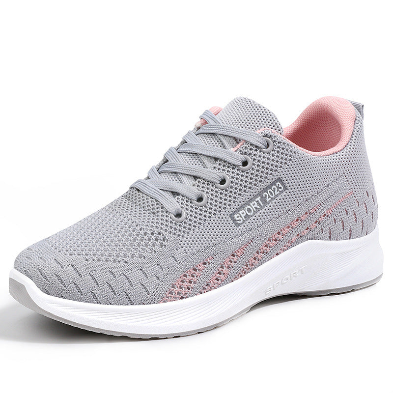 Spring and Autumn flat-bottomed woven mesh shoes for women's casual soft soles and lightweight running shoes - happyshop365247