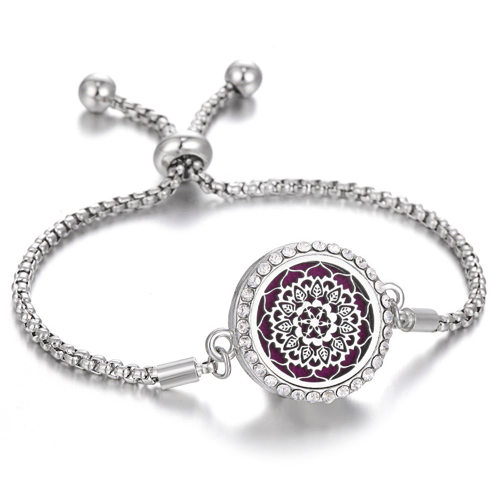 2024 New Kaleidoscope Aromatherapy Bracelet Perfume Essential Oil Diffuser Locket Bracelet Charms Women Aroma Diffuser Jewelry - happyshop365247