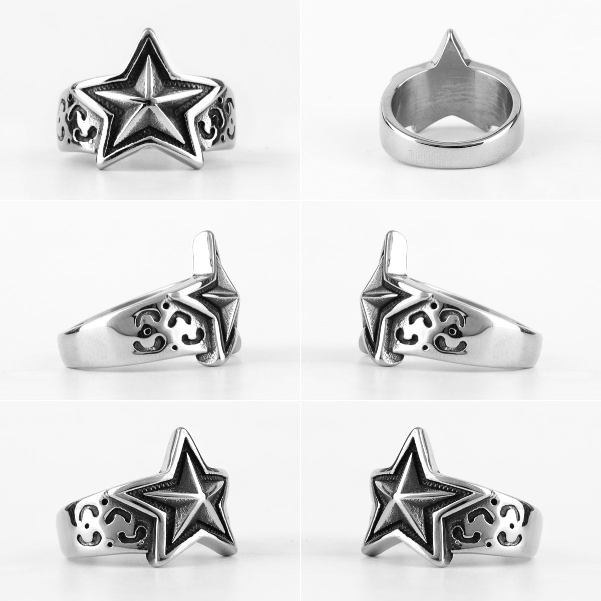 Stainless Steel Ring Men And Women Star Jewelry - happyshop365247