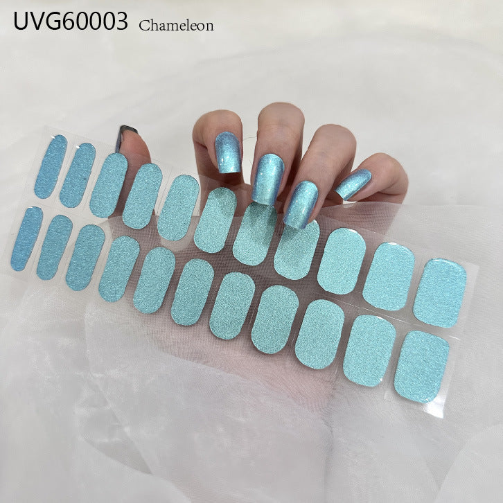 Blush Nail Stickers Uv Semi-baked Gel - happyshop365247