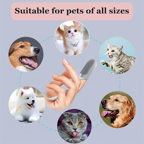 Dog Tooth Cleaning Brush Care Finger Wrap Cat Dog Oral Cleaning Toothbrush Tool Silicone Dog Cat Finger Toothbrush Supplies Pet Products - happyshop365247