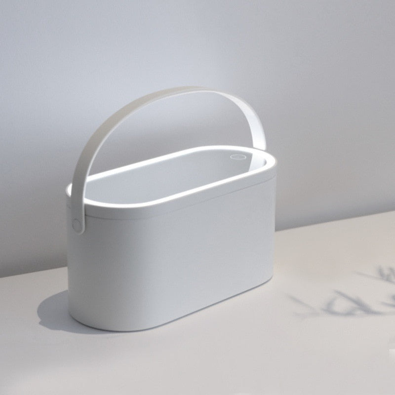 Portable Makeup Case Makeup Mirror With Led Light Creative 2 In 1 Cosmetic Storage Box Travel Cosmetic Bag Container - happyshop365247