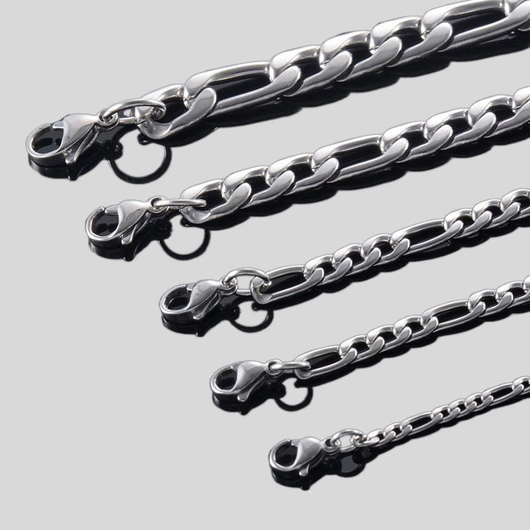 Stainless Steel Titanium Figaro Jewelry Chain - happyshop365247