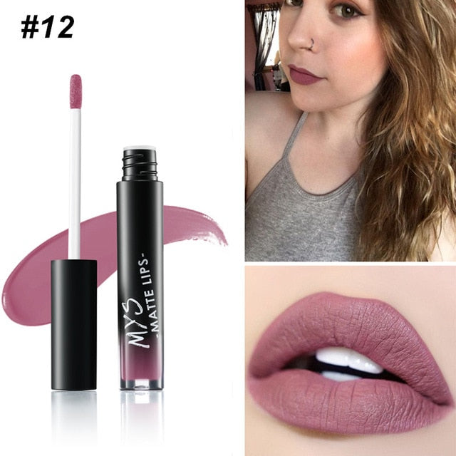 MYS Brand Makeup Matte Liquid Lipstick Tint Waterproof Make Up Long Lasting Lip Stick Nude Lip Gloss Cosmetics Batom - happyshop365247