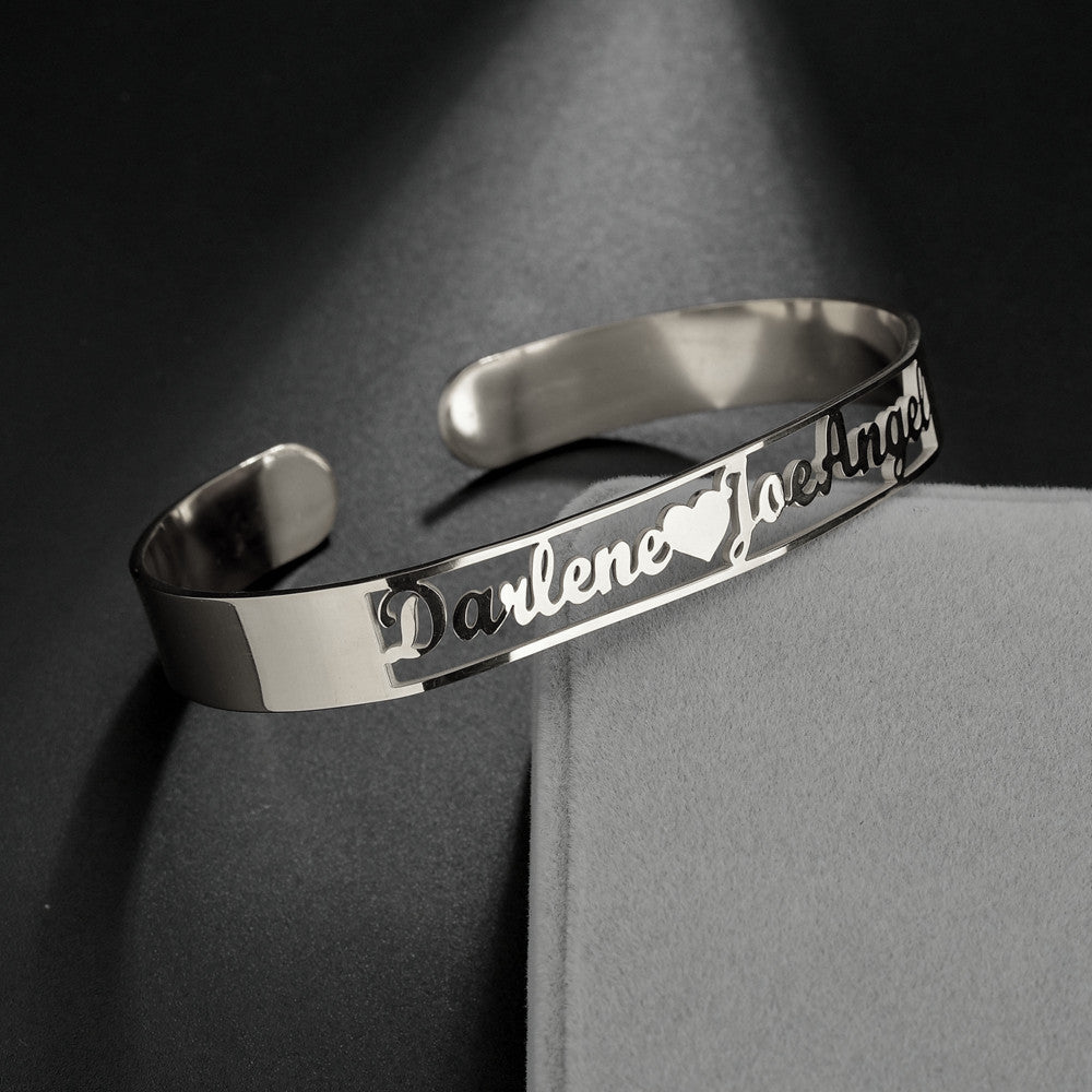 Customized Name Bracelet Personalized Custom Bangles Stainless Steel Jewelry - happyshop365247