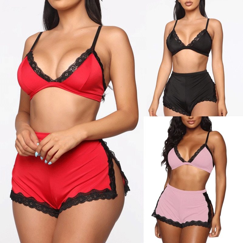 Women Sexy Sleepwear Lingerie Lace Bra - happyshop365247