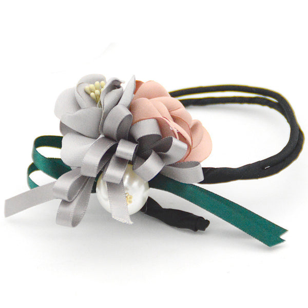 Bun Hair Half Bun Pearl Flower Hair Plate Hair Elastic Korean Styling Headdress Hair Accessories - happyshop365247