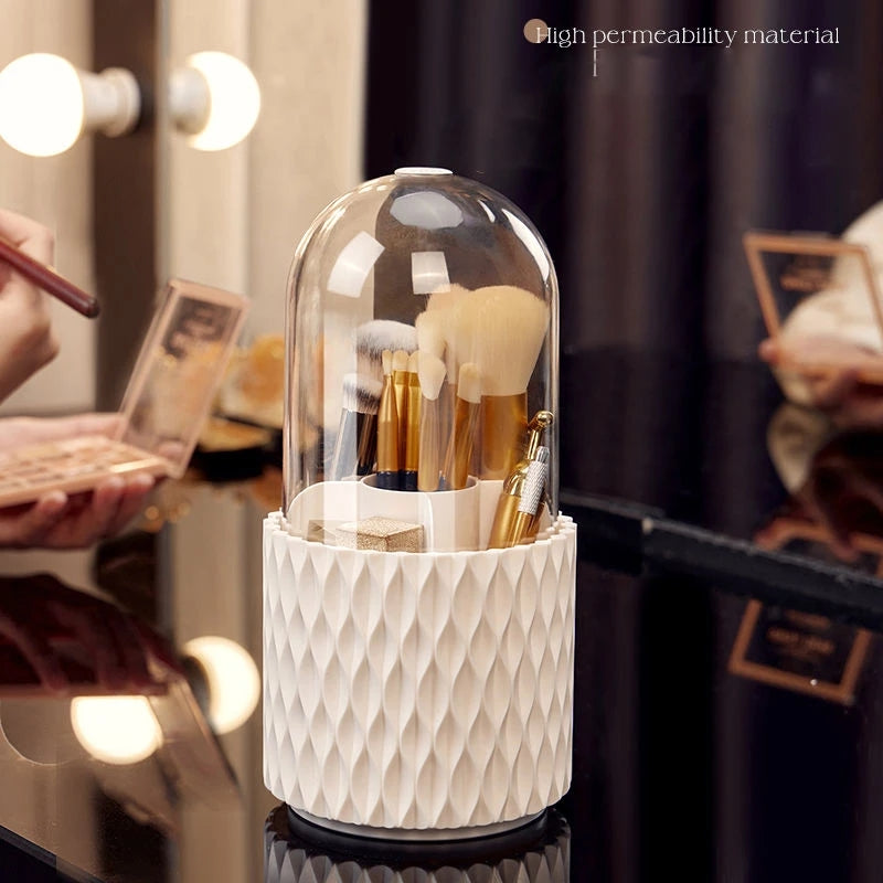 Rotary brush cylinder with cover dustproof brush cylinder cosmetics storage box - happyshop365247