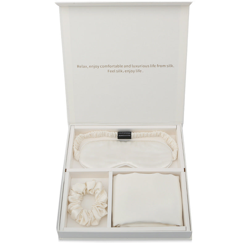 Silk Real Silk Eye Mask, Hair Loop Pillowcase - happyshop365247