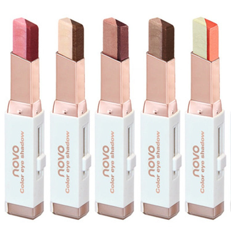 Eyeshadow Stick Stereo Gradient Shimmer Double Color Cream Pen Eye Makeup Cosmetics Tool - happyshop365247