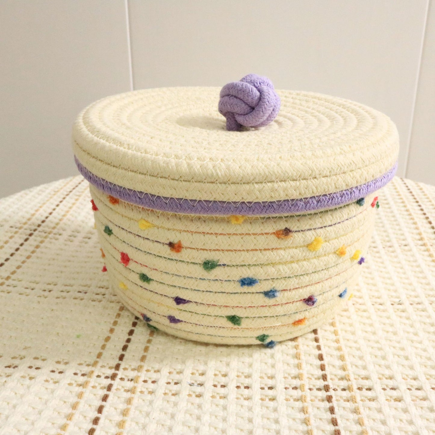 Creative desktop cosmetics storage woven basket - happyshop365247
