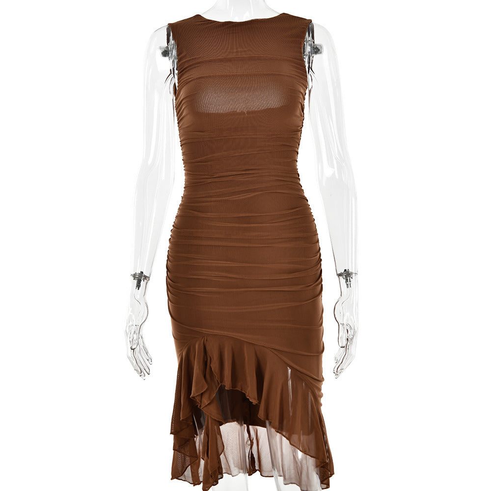 Summer Slim Skinny Sleeveless Dress For Women Fashion Party Club Dresses - happyshop365247
