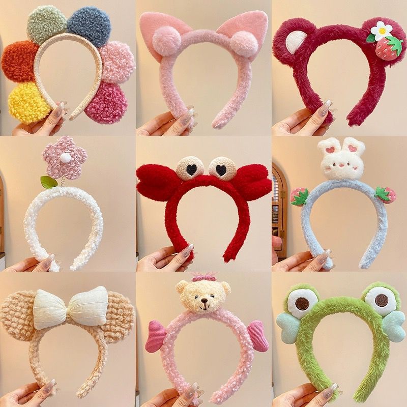 Cute Face Wash Hair Bands Female Cartoon Headwear Hair Band Headband Apply - happyshop365247