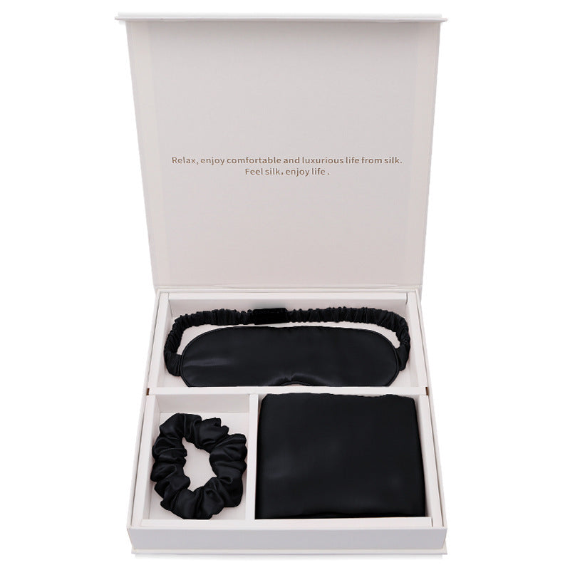 Silk Real Silk Eye Mask, Hair Loop Pillowcase - happyshop365247