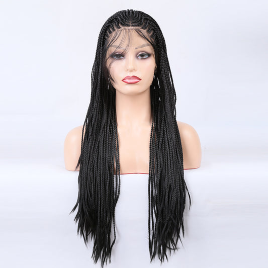 Braided Wigs Three Strand Lotus Dreadlocks Women's Chemical Fiber Front Lace Wig Headgear Lace Wigs - happyshop365247