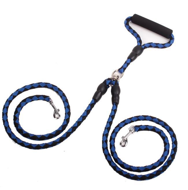 Double-Ended Traction Rope For Walking The Dog Hand-Double-Ended Traction Rope One Plus Two Leash Collar Pet Supplies Dog Collar - happyshop365247