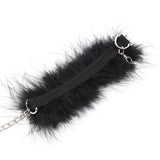Binding Handcuffs Hand And Foot Cuffs Short Feather Small Handcuffs Feather Black Adult Products