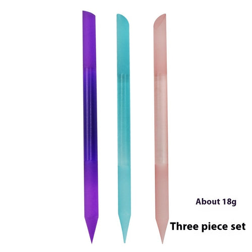 Full-color Cylindrical Glass Nail File Manicure Implement Manicure Household Double-headed Nail-free