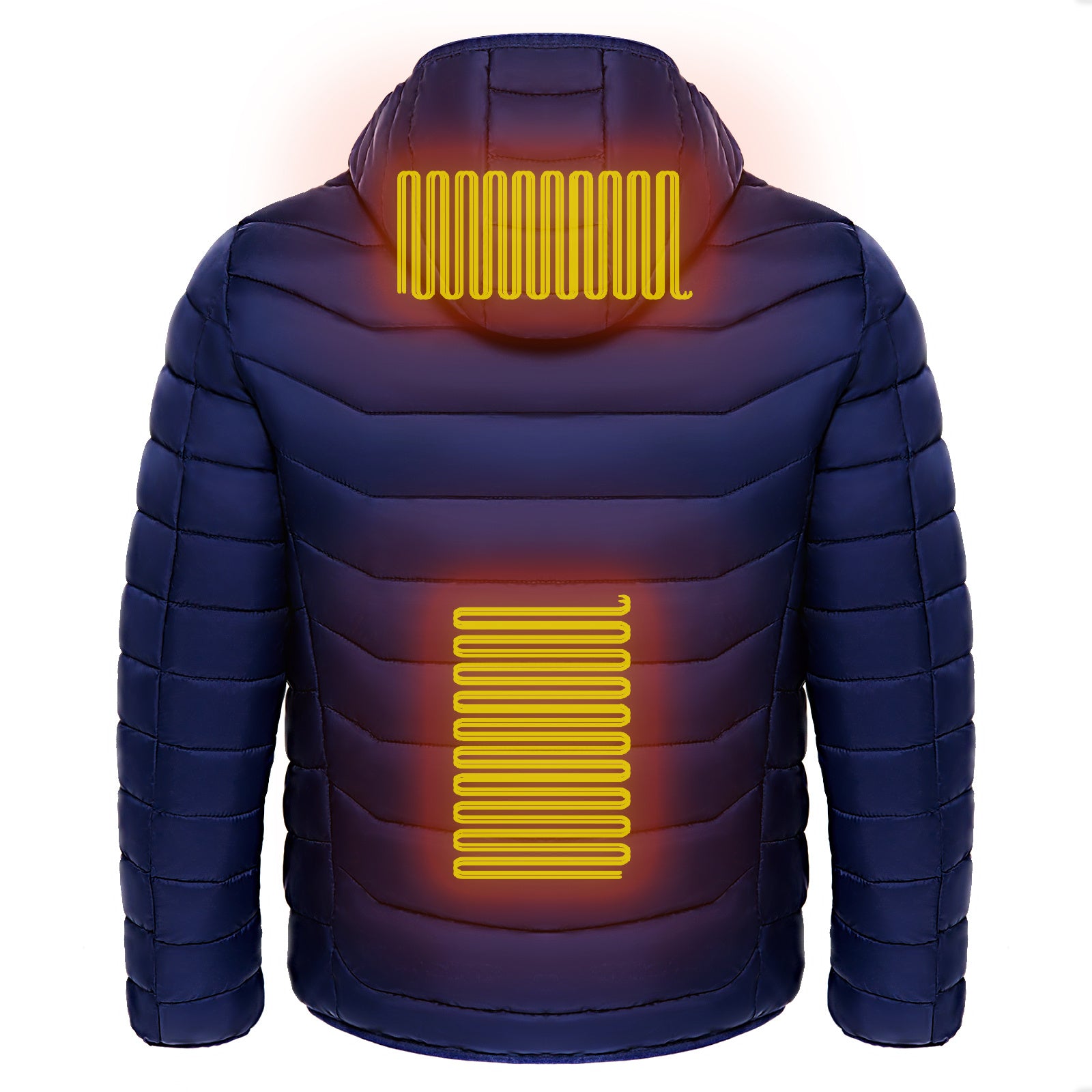 Men Heated Puffer Jacket Electric Heating Coat Insulated Hood Windbreaker 9Heat Zones - happyshop365247