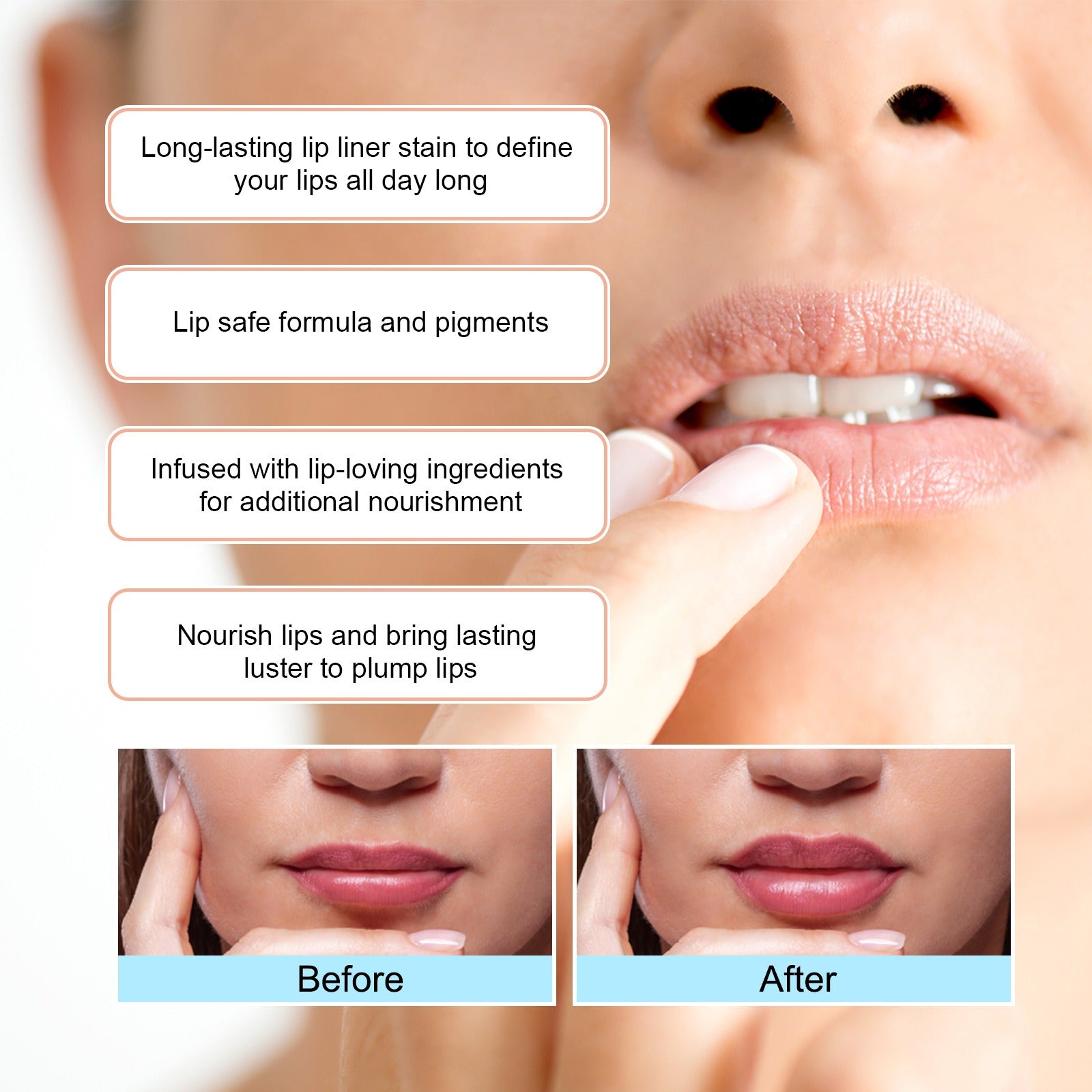 Sexy Lipliner Pencil Waterproof Contour Tint Lipstick Pen Lip Plumpe Contouring Female Makeup Make-up Maquiagem - happyshop365247