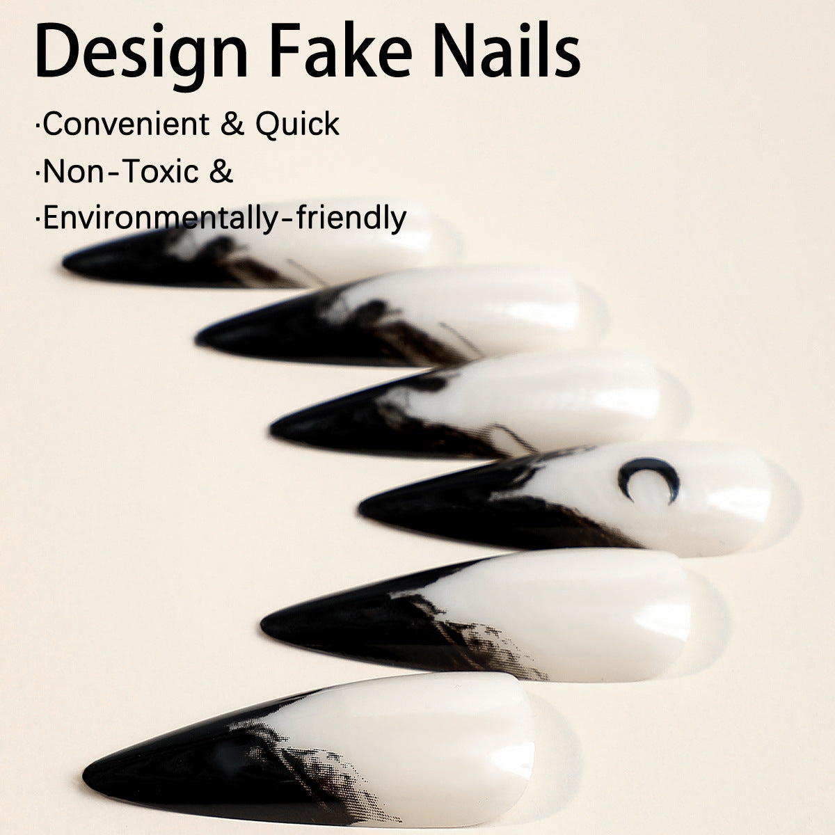 Halloween Ghost Wind Fake Nails Nail Sticker - happyshop365247