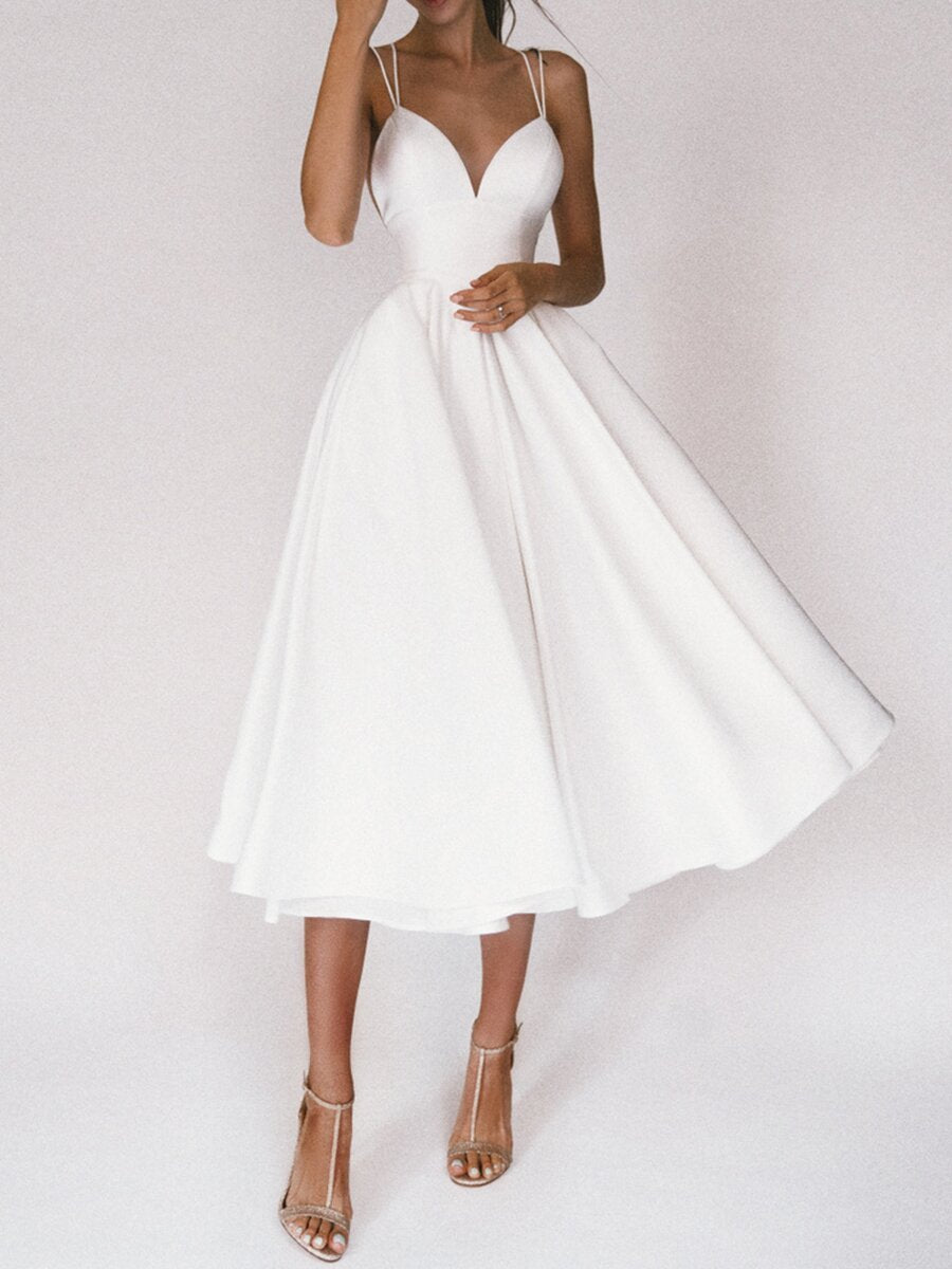 Sexy V-neck Suspender Dress Summer Fashion A-Line Long Dresses For Women - happyshop365247
