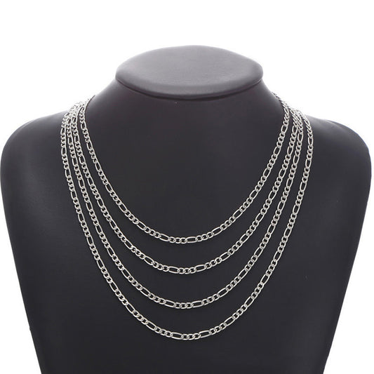 Stainless Steel Titanium Figaro Jewelry Chain - happyshop365247