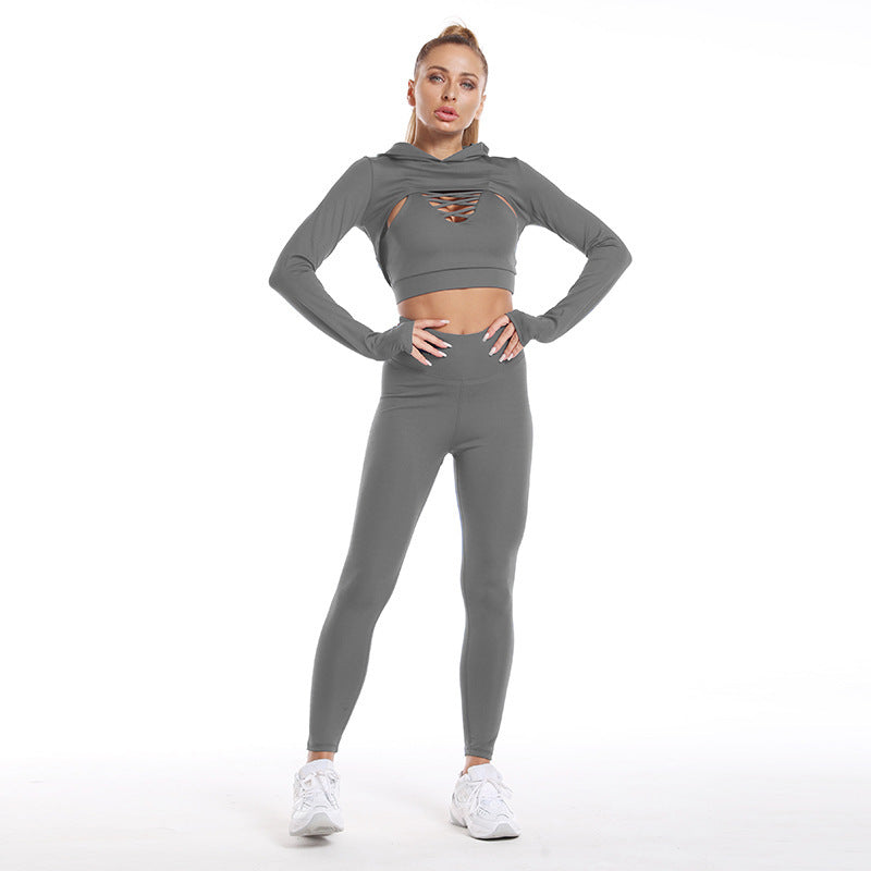 Yoga Clothing Suit Sports Fitness Clothing Female Quick-drying Peach Buttocks - happyshop365247