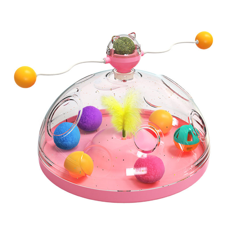 Meows Windmill Funny Cat Toys Interactive Multifunctional Turntable Pet Educational Toys With Catnip Luminous Ball Pinwheel Toys Pet Products - happyshop365247