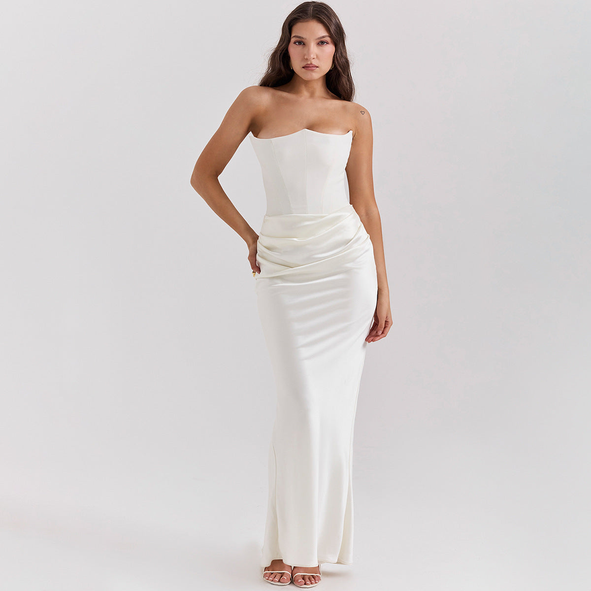 Slim Tube Top Long Dress Sexy Fashion Bandeau Backless Party Evening Dresses For Women Clothing - happyshop365247