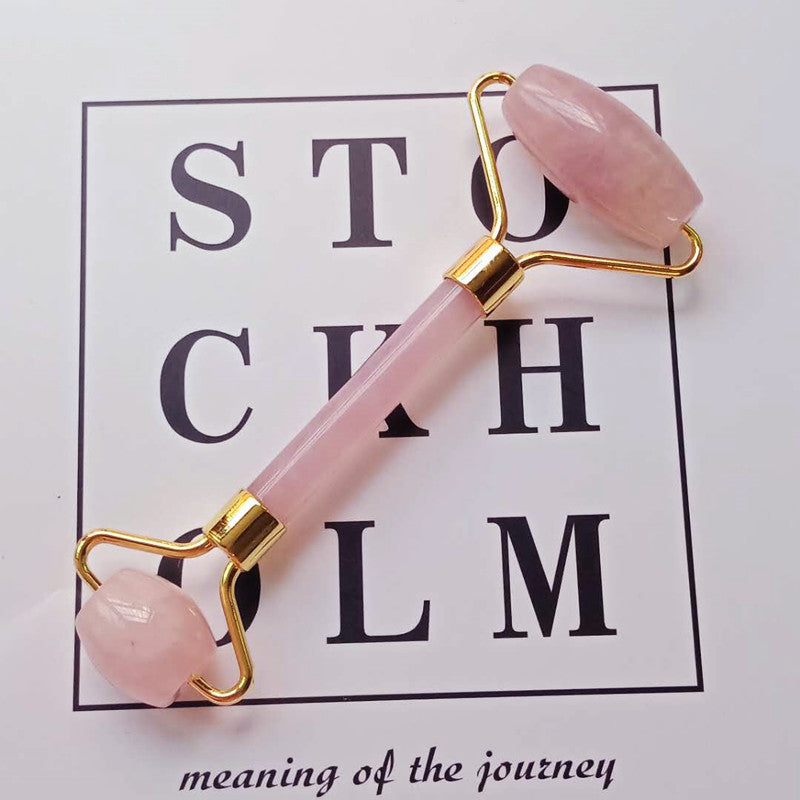 Natural Powder Crystal Jade Roller Beauty Face-lifting Double-head Massager - happyshop365247