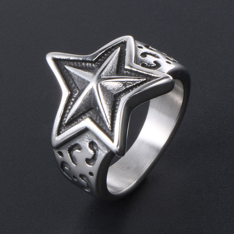 Stainless Steel Ring Men And Women Star Jewelry - happyshop365247