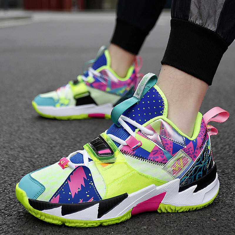 Flying Woven Surface Youth Basketball Shoes High-top Men And Women - happyshop365247