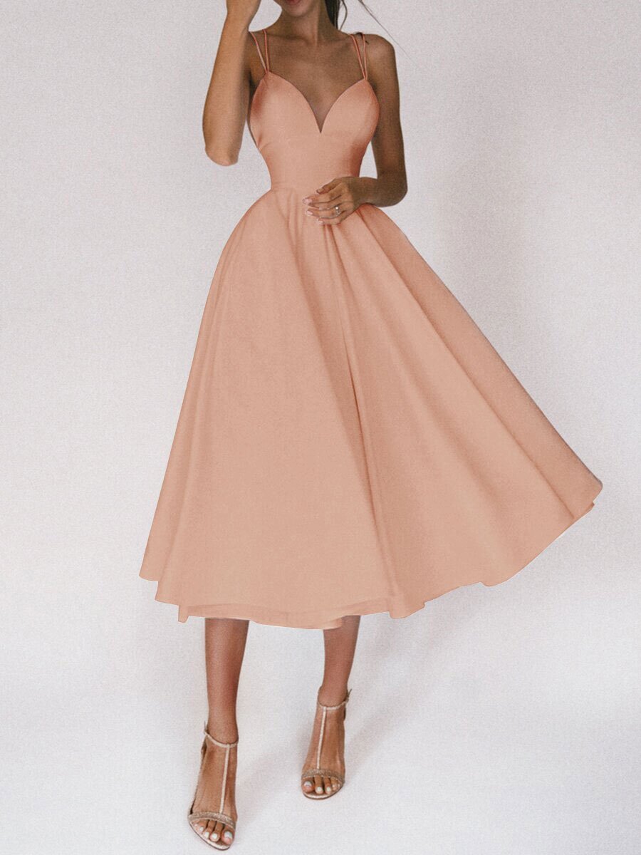 Sexy V-neck Suspender Dress Summer Fashion A-Line Long Dresses For Women - happyshop365247