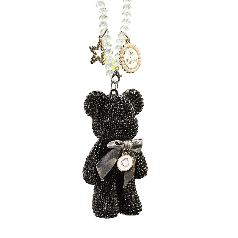 Car Rearview Mirror Pendant Diamond-embedded Violent Bear Bear Ornaments