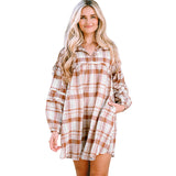 Plaid Dress Fall Women's Clothing Long Sleeve Loose