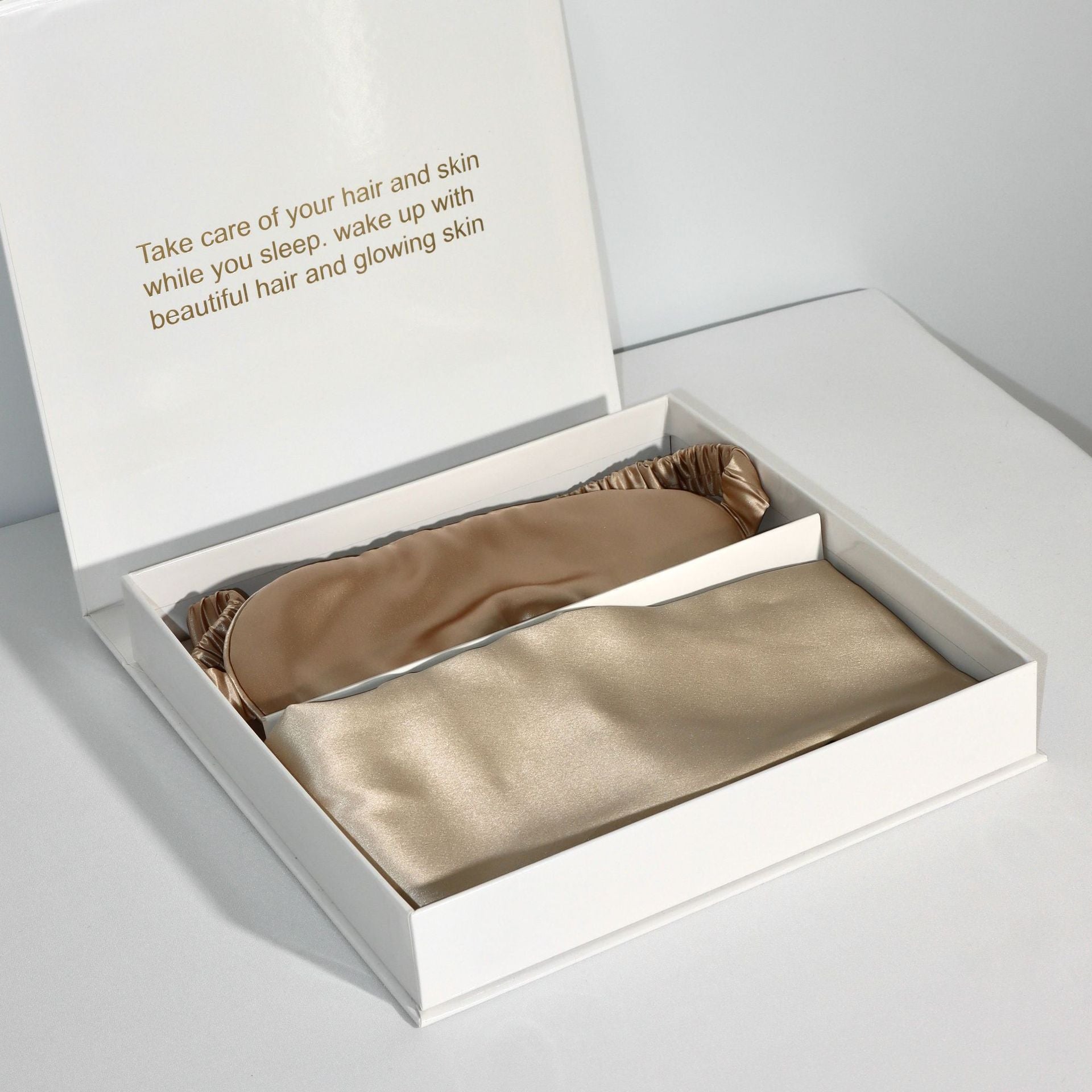 Bright Version Silk Pillowcase Eye Mask Hair Ring Three-piece Set 22 M Gift Box Set - happyshop365247