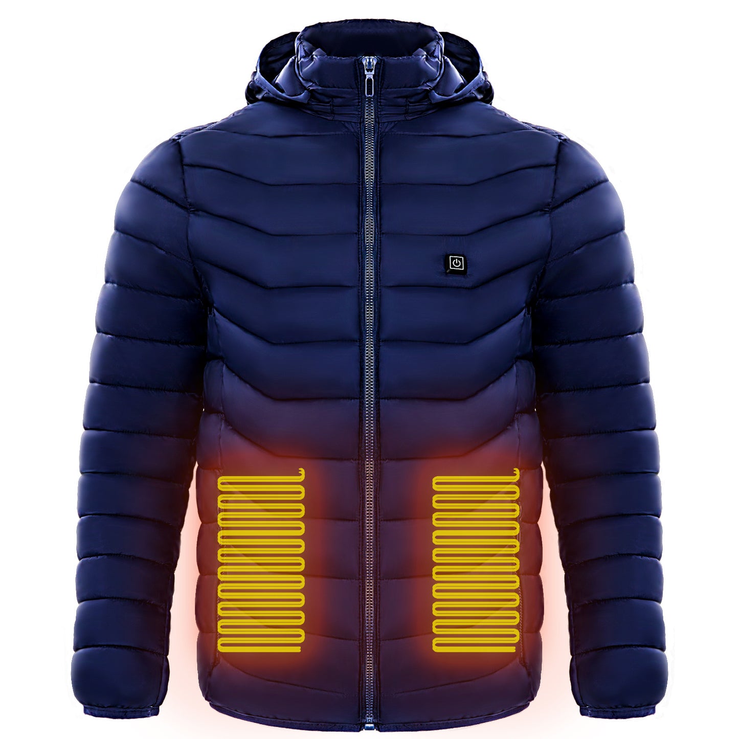 Men Heated Puffer Jacket Electric Heating Coat Insulated Hood Windbreaker 9Heat Zones - happyshop365247