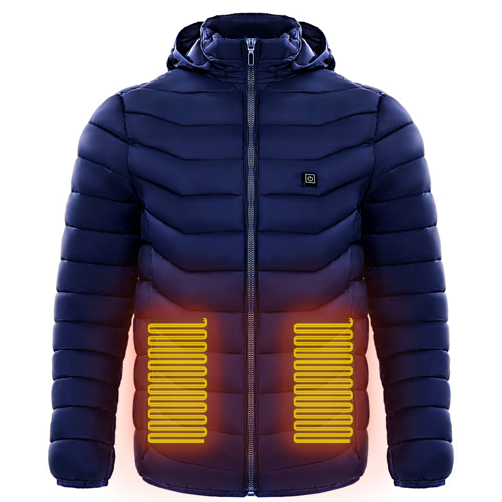 Men Heated Puffer Jacket Electric Heating Coat Insulated Hood Windbreaker 9Heat Zones - happyshop365247