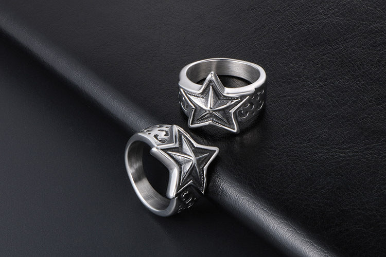 Stainless Steel Ring Men And Women Star Jewelry - happyshop365247