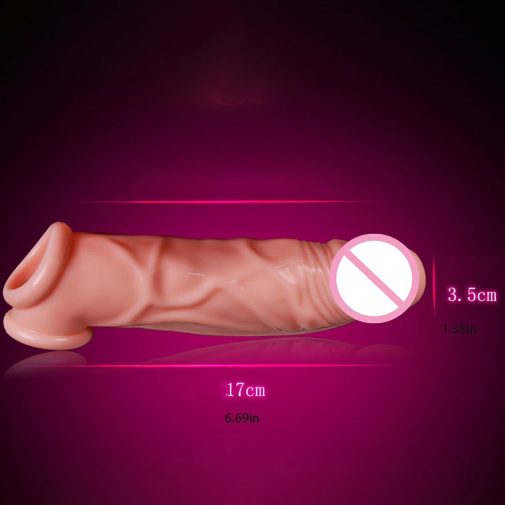 Stretchable Double Male Cock Extender Dildo Enhancer - happyshop365247
