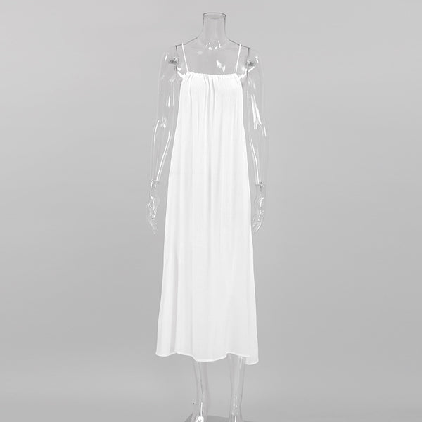 Fall Halter Spaghetti Straps Long Dress Pajamas Women