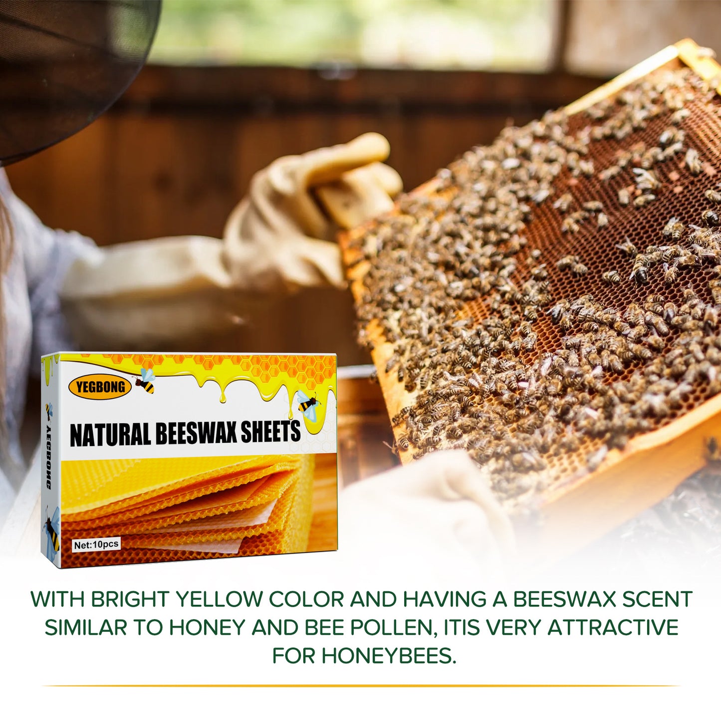 Natural Beeswax Sheets Excellent Deep Room Nest Honey Hive Frame Pieces