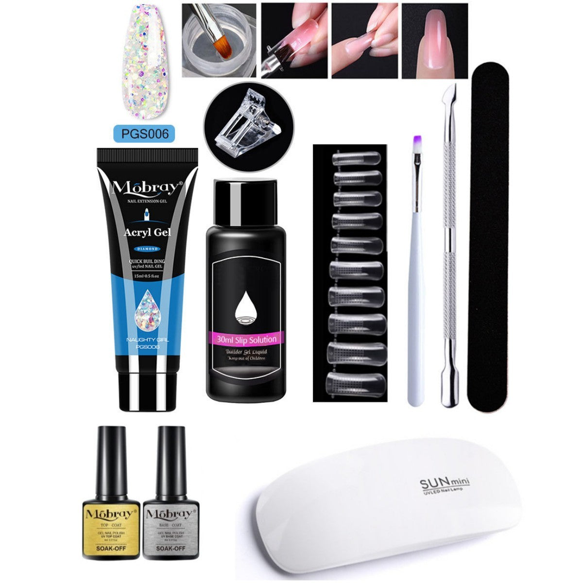 7-Piece Nail Art Crystal Extender Set - happyshop365247