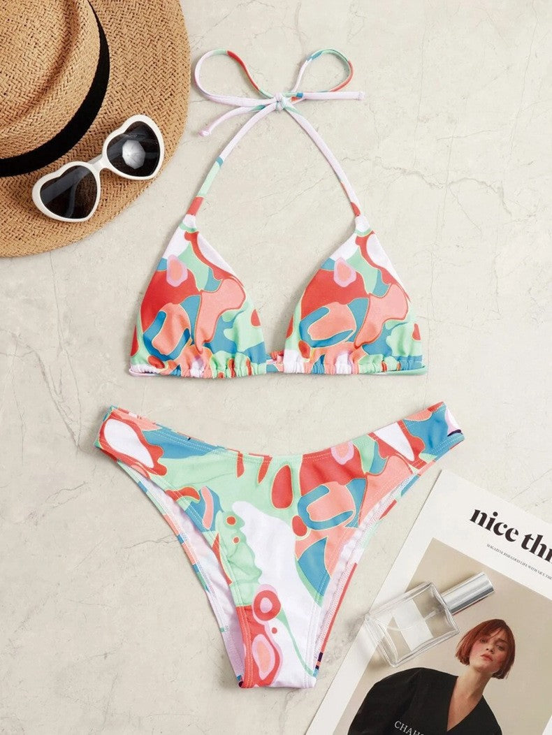High-Waisted Triangular Bikini Swimwear for Women Beach Bathing Suit