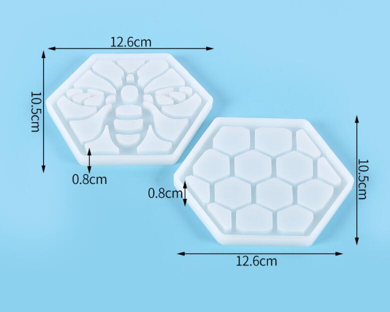 Diy Crystal Glue Bee Hive Hollow Coaster Irregular Hexagonal Silicone Mold