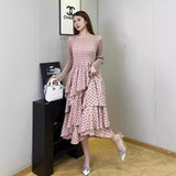 Long Sleeve A- Line Skirt Slimming Fall Women's Clothing - happyshop365247