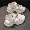 Dad sandals for women, thick-soled wedge heel ole height-increasing women's shoes, Velcro beach shoes