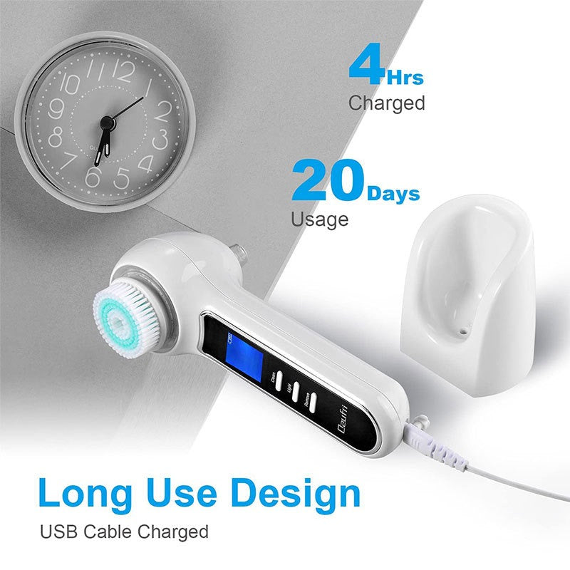 3 In 1 Electric Facial Cleaner Sonic Vibration Facial Brush Machine Waterproof Facial Cleansing Brush - happyshop365247