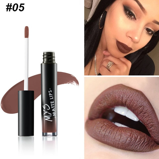 MYS Brand Makeup Matte Liquid Lipstick Tint Waterproof Make Up Long Lasting Lip Stick Nude Lip Gloss Cosmetics Batom - happyshop365247